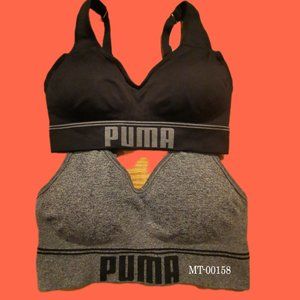 Puma Seamless Convertible Sports Bra (Black/Grey)